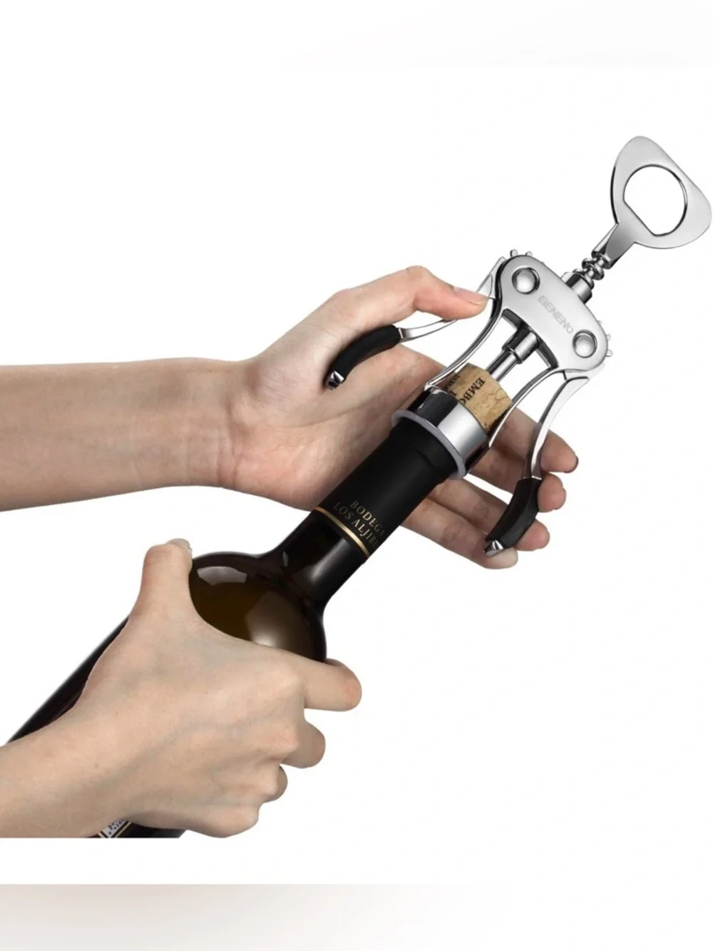 Beneno Wine Opener, Zinc Alloy Premium Wing Corkscrew with Bottle Opener
